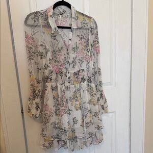 Medium Free people Floral Sheer Button-Up dress